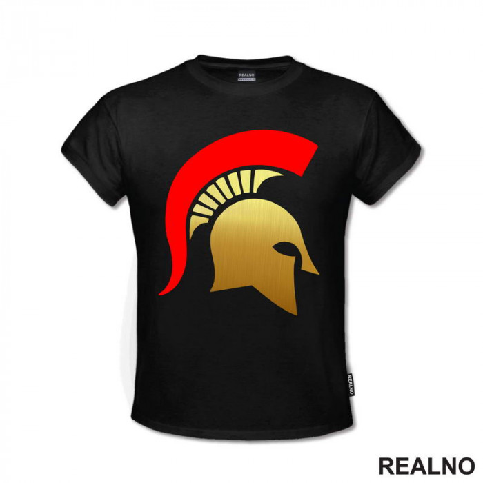 Spartan Logo - Gold And Red - Trening - Majica