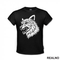 Angry Head Wolf Silhouette - Vuk - Životinje - Majica
