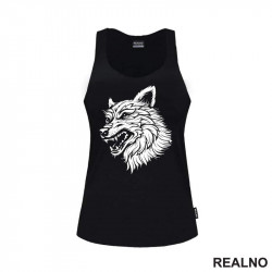 Angry Head Wolf Silhouette - Vuk - Životinje - Majica