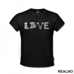 Love - Symbols - Moto - Motori - Majica