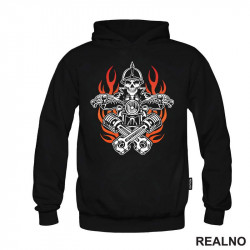 Skull Biker - Fire - Moto - Motori - Duks
