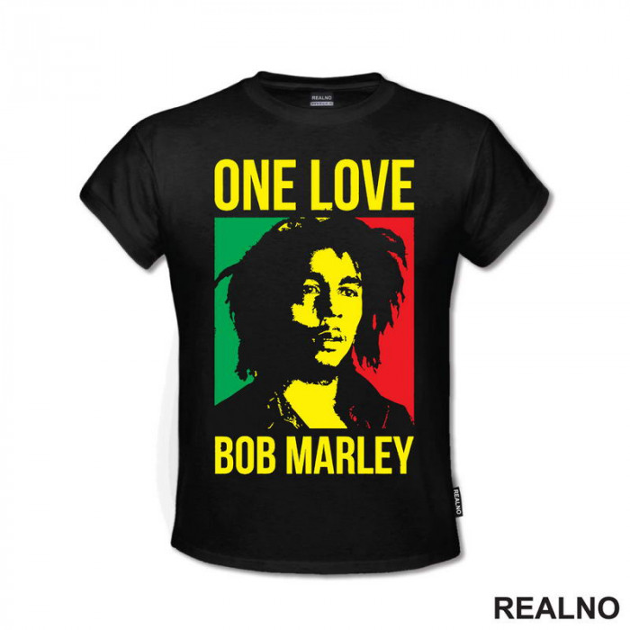 One Love - Bob Marley - Color Illustrarion - Muzika - Majica