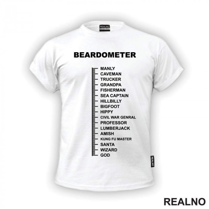 Beardometer - Illustration - Brada - Beard - Majica