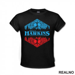 Welcome To Hawkings - Blue And Red - Stranger Things - Majica Welcome To Hawkings - Blue And Red - Stranger Things - Majica