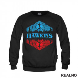Welcome To Hawkings - Blue And Red - Stranger Things - Duks Welcome To Hawkings - Blue And Red - Stranger Things - Duks