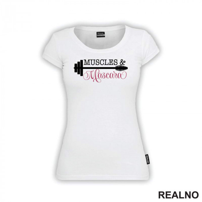 Muscles And Mascara - White And Pink - Trening - Majica