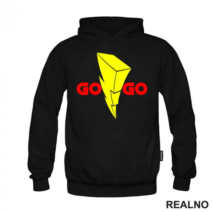 Go Go Logo - Power Rangers - Red And Yellow - Moćni Rendžeri - Duks