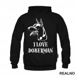 I Love Doberman - Portret - Pas - Dog - Duks