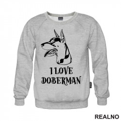 I Love Doberman - Portret - Pas - Dog - Duks