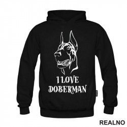 I Love Doberman - Silueta - Pas - Dog - Duks