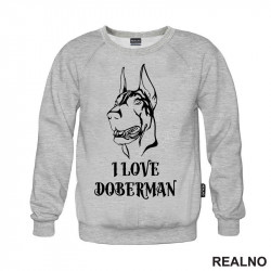I Love Doberman - Silueta - Pas - Dog - Duks