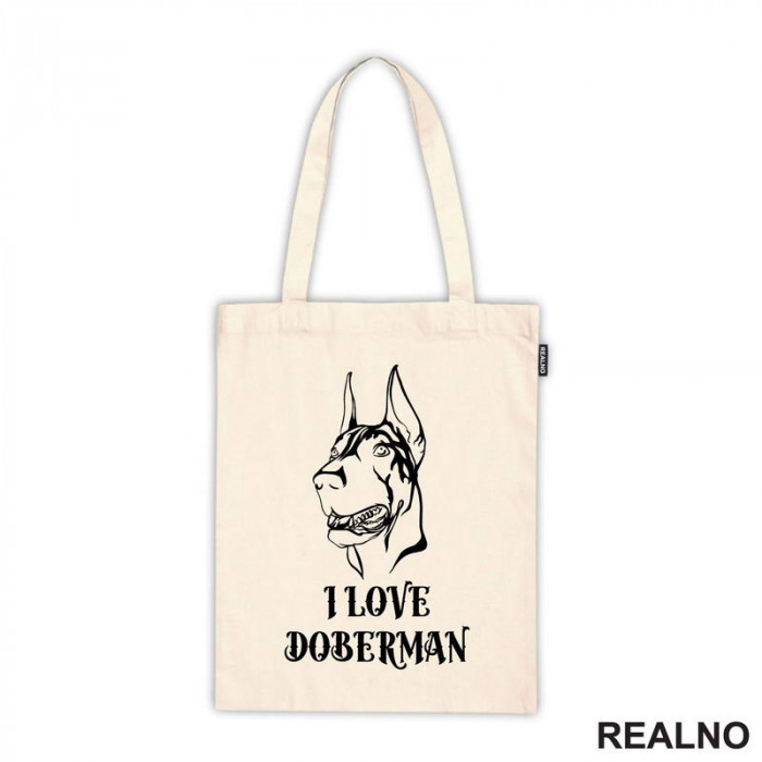 I Love Doberman - Silueta - Pas - Dog - Ceger