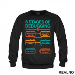 6 Stages Of Debugging - Colors - Geek - Duks