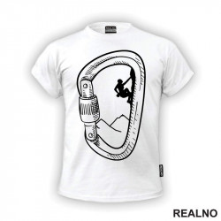 Mountain Climber - Carabiner Outline - Planinarenje - Kampovanje - Priroda - Nature - Majica