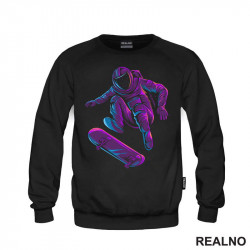 Astronaut On A Skate - Purple And Blue - Space - Svemir - Duks