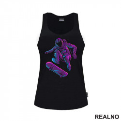 Astronaut On A Skate - Purple And Blue - Space - Svemir - Majica