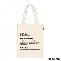 What I Say. What People Hear. What I Mean - Software Developer - Geek - Ceger