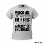Monster Check Under Their Beds For The Winchester Brothers - Supernatural - Majica