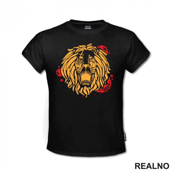 Lion - Illustration - Red - Lav - Životinje - Majica