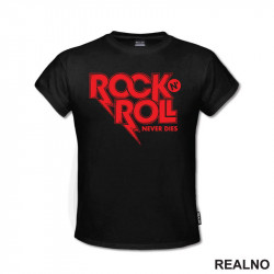 Rock N' Roll Never Dies - Red - Muzika - Majica
