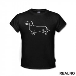 Dachshund Line Drawing - Jazavičar - Pas - Dog - Majica