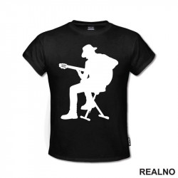 Playing Guitar - Silhouette - Muzika - Majica