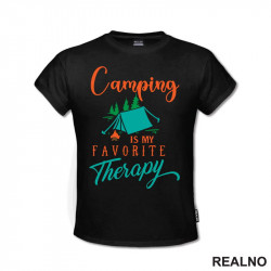 Camping Is My Favorite Therapy - Colors - Planinarenje - Kampovanje - Priroda - Nature - Majica