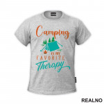 Camping Is My Favorite Therapy - Colors - Planinarenje - Kampovanje - Priroda - Nature - Majica