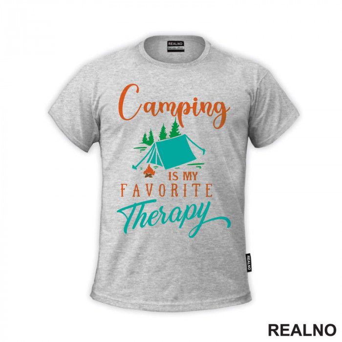 Camping Is My Favorite Therapy - Colors - Planinarenje - Kampovanje - Priroda - Nature - Majica