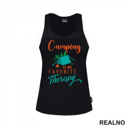Camping Is My Favorite Therapy - Colors - Planinarenje - Kampovanje - Priroda - Nature - Majica