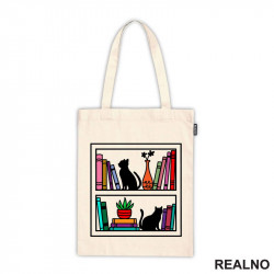 Cat And Books On The Shelf - Books - Čitanje - Knjige - Ceger