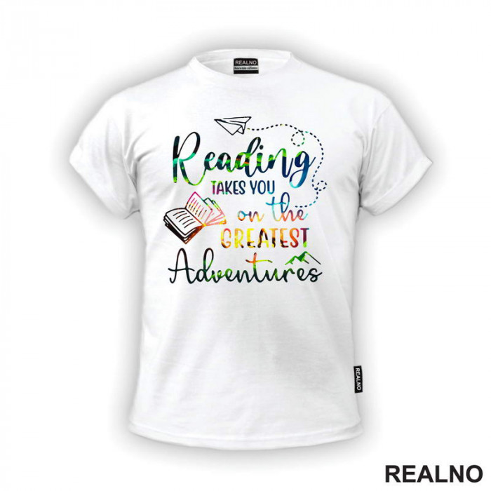 Reading Takes You On The Greatest Adventures - Colors - Books - Čitanje - Knjige - Majica