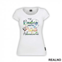 Reading Takes You On The Greatest Adventures - Colors - Books - Čitanje - Knjige - Majica