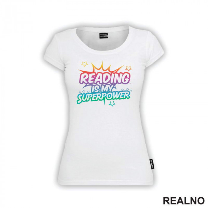 Reading Is My Superpower - Colors - Books - Čitanje - Knjige - Majica