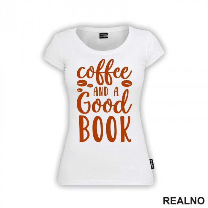 Coffee And A Good Book - Brown - Books - Čitanje - Knjige - Majica