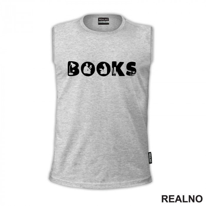 Books - Symbols - Books - Čitanje - Knjige - Majica