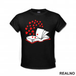 Open Books And Red Hearts - Books - Čitanje - Knjige - Majica