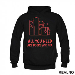 All You Need Are Books And Tea - Red - Books - Čitanje - Knjige - Duks All You Need Are Books And Tea - Red - Books - Čitanje - Knjige - Duks