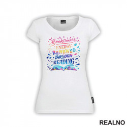 Booktrover Energy Renewed Through Reading - Colors - Books - Čitanje - Knjige - Majica