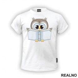 Owl Reading - Books - Čitanje - Knjige - Majica