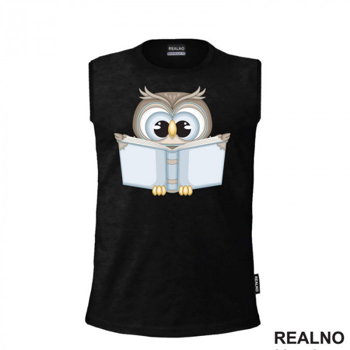 Owl Reading - Books - Čitanje - Knjige - Majica