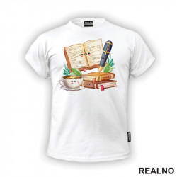 Happy Books And Coffee - Books - Čitanje - Knjige - Majica