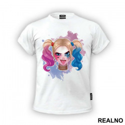 Paint Splash Portrait - Harley Quinn - Majica