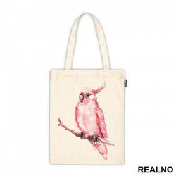 Pink Bird On A Branch Illustration - Životinje - Ceger