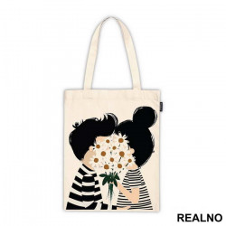 Couple Kissing Behind Daisies - Ljubav - Ceger