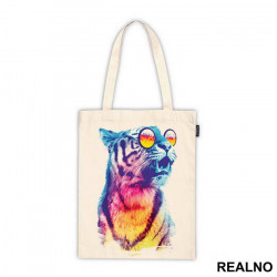 Colorful Tiger With Glasses - Art - Ceger