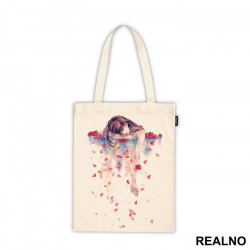 Red Petals And A Girl - Art - Ceger