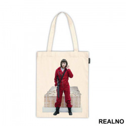 Tokyo - Tokio In Front Of Pile Of Money - La Casa de Papel - Money Heist - Ceger