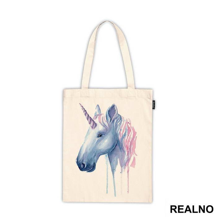 Unicorn Head Watercolor Painting - Jednorog - Ceger