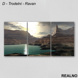 Sedimentne stene i reka - Slika na platnu - Kanvas Sedimentne stene i reka - Slika na platnu - Kanvas